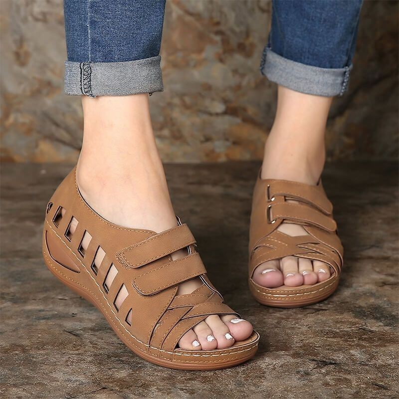 Sandales d'été pour femmes, sandales compensées, chaussures décontractées pour femmes, sandales à plateforme, chaussures ouvertes, grande taille