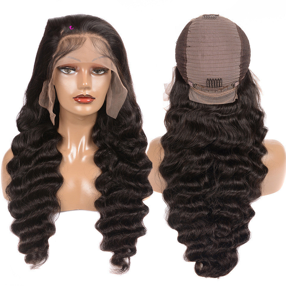 Perruques en cheveux humains avec dentelle frontale profonde et lâche, coiffure 13x4