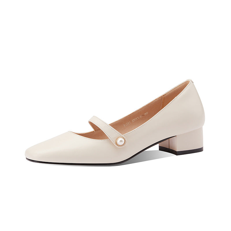 Chaussures rétro à talons épais pour femmes