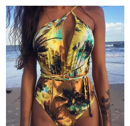 Maillot de bain une pièce dos nu monokini pour femme