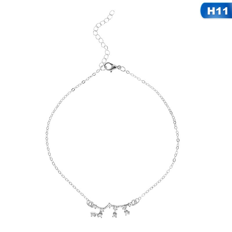 Bijou de pied avec 12 constellations