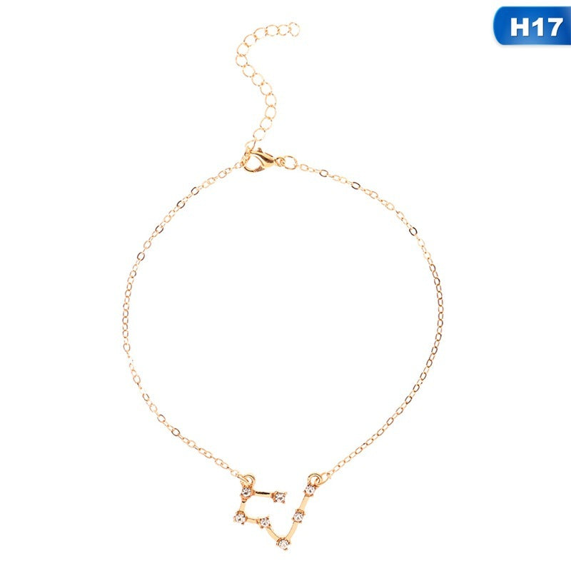 Bijou de pied avec 12 constellations