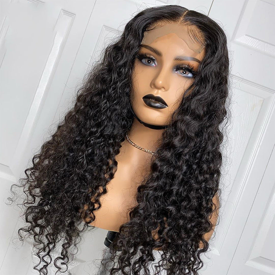 Cheveux humains avec petits cheveux bouclés et cheveux longs