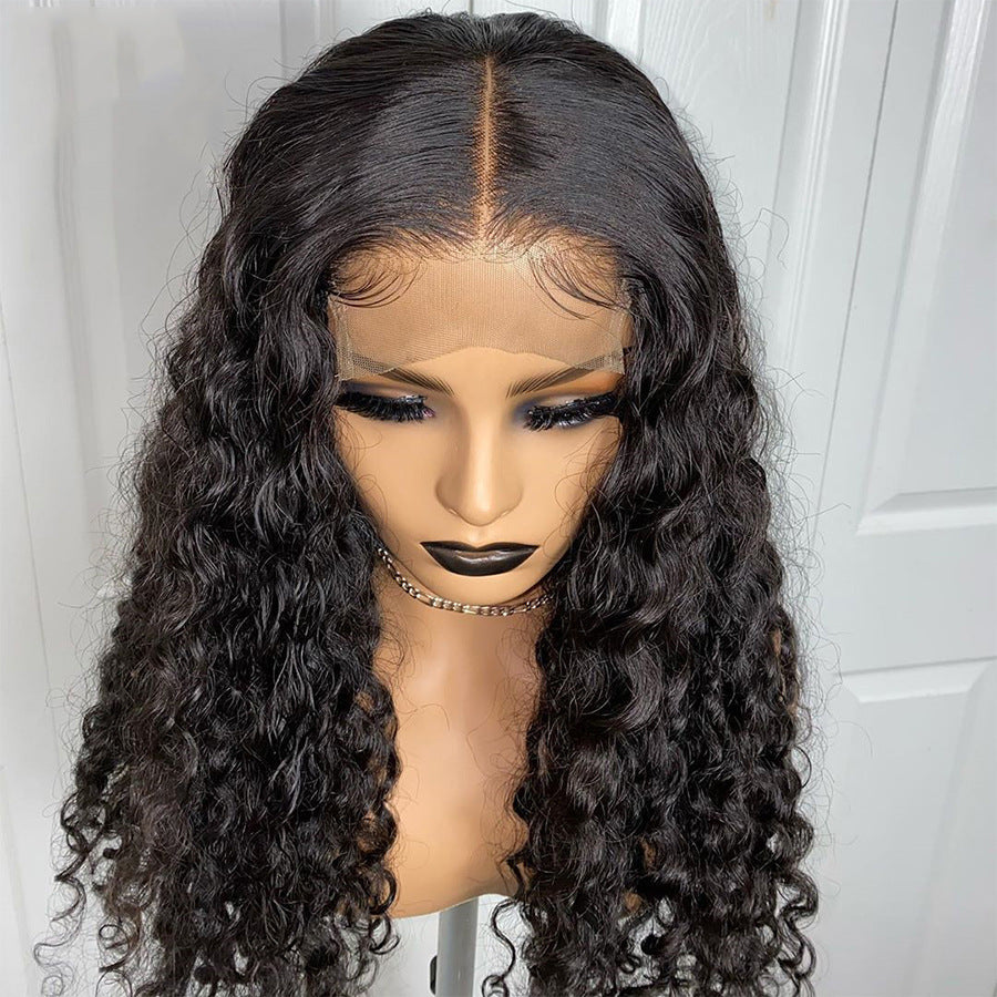 Cheveux humains avec petits cheveux bouclés et cheveux longs