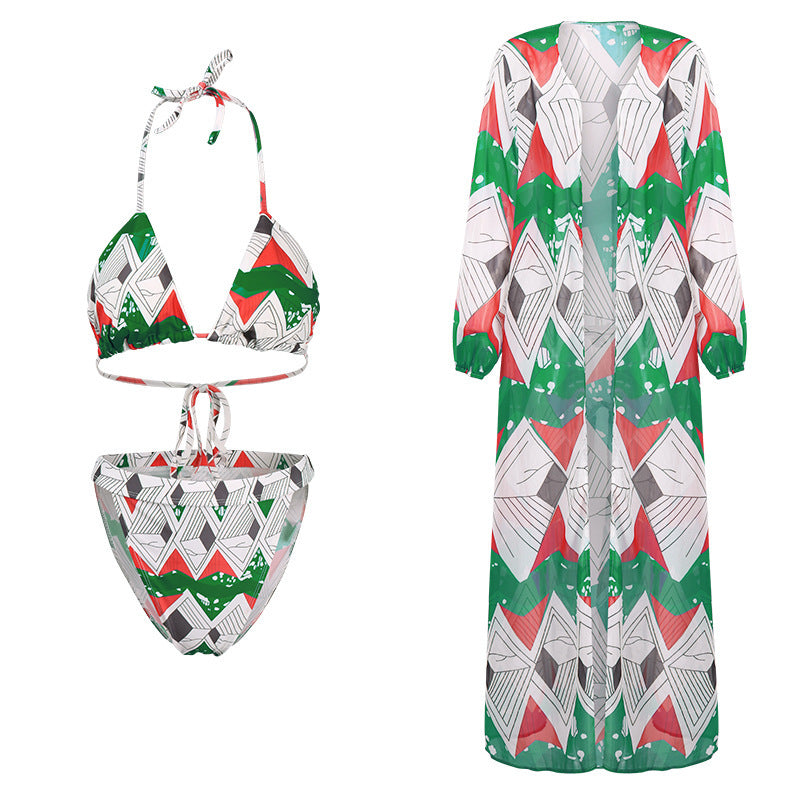 Maillot de bain bikini fendu avec chemisier