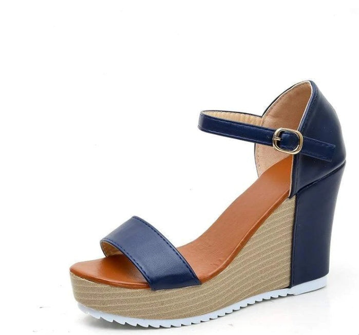 Sandales romaines à talons compensés pour femmes, chaussures d'été