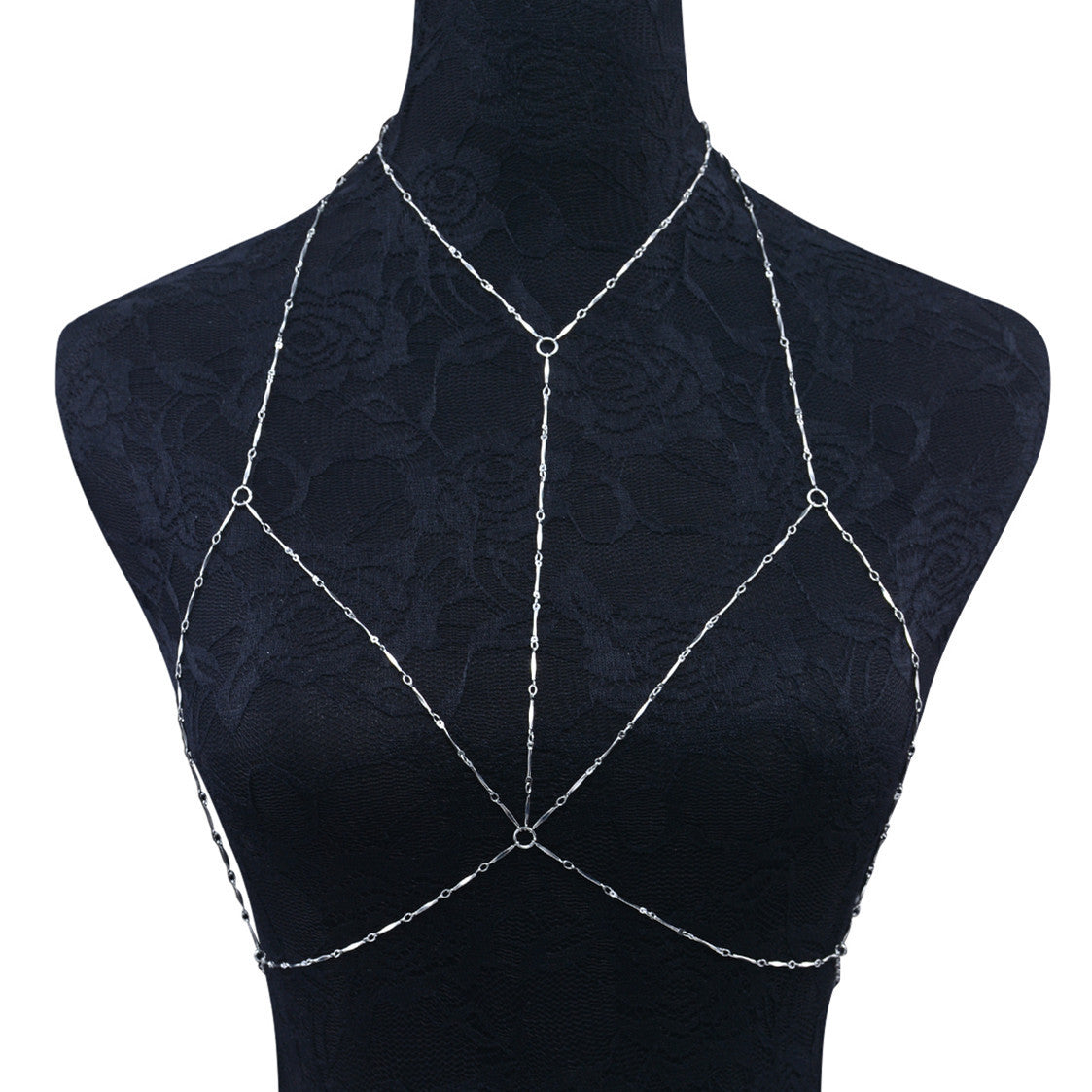 Collier de chaîne de poitrine fait main pour fille sexy et tendance, boîte de nuit
