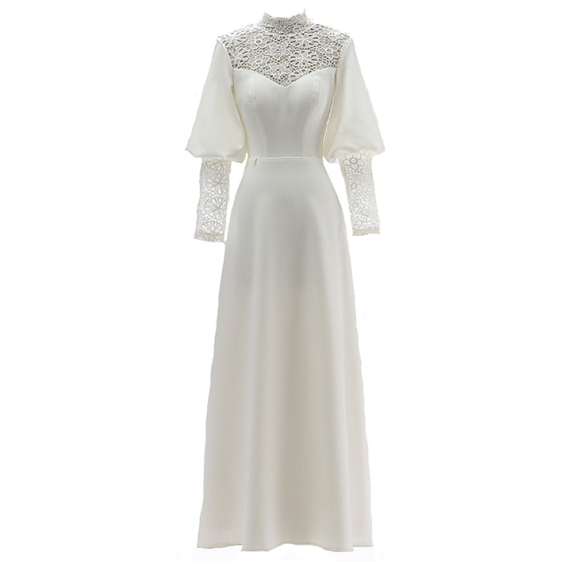 Robe de mariée mi-longue style rétro républicain, style britannique, simple et légère
