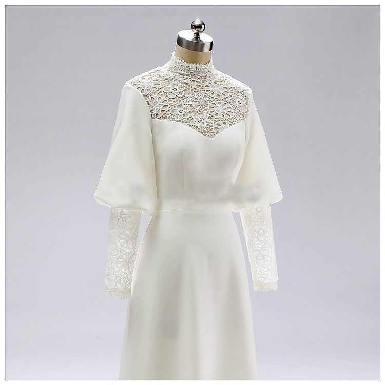 Robe de mariée mi-longue style rétro républicain, style britannique, simple et légère