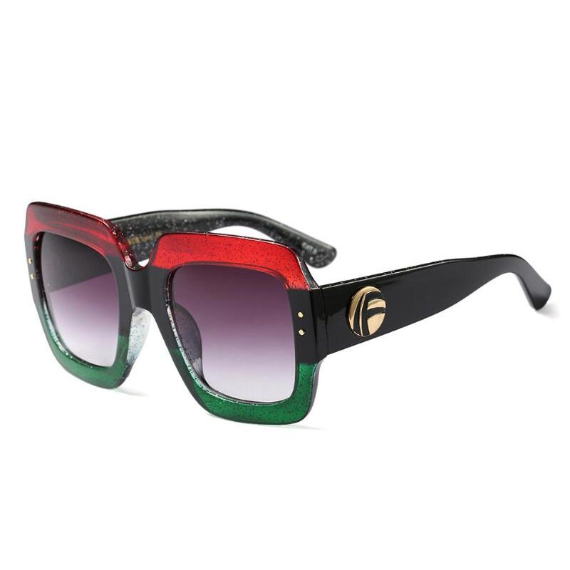 Lunettes de soleil à paillettes colorées, lunettes de soleil rétro