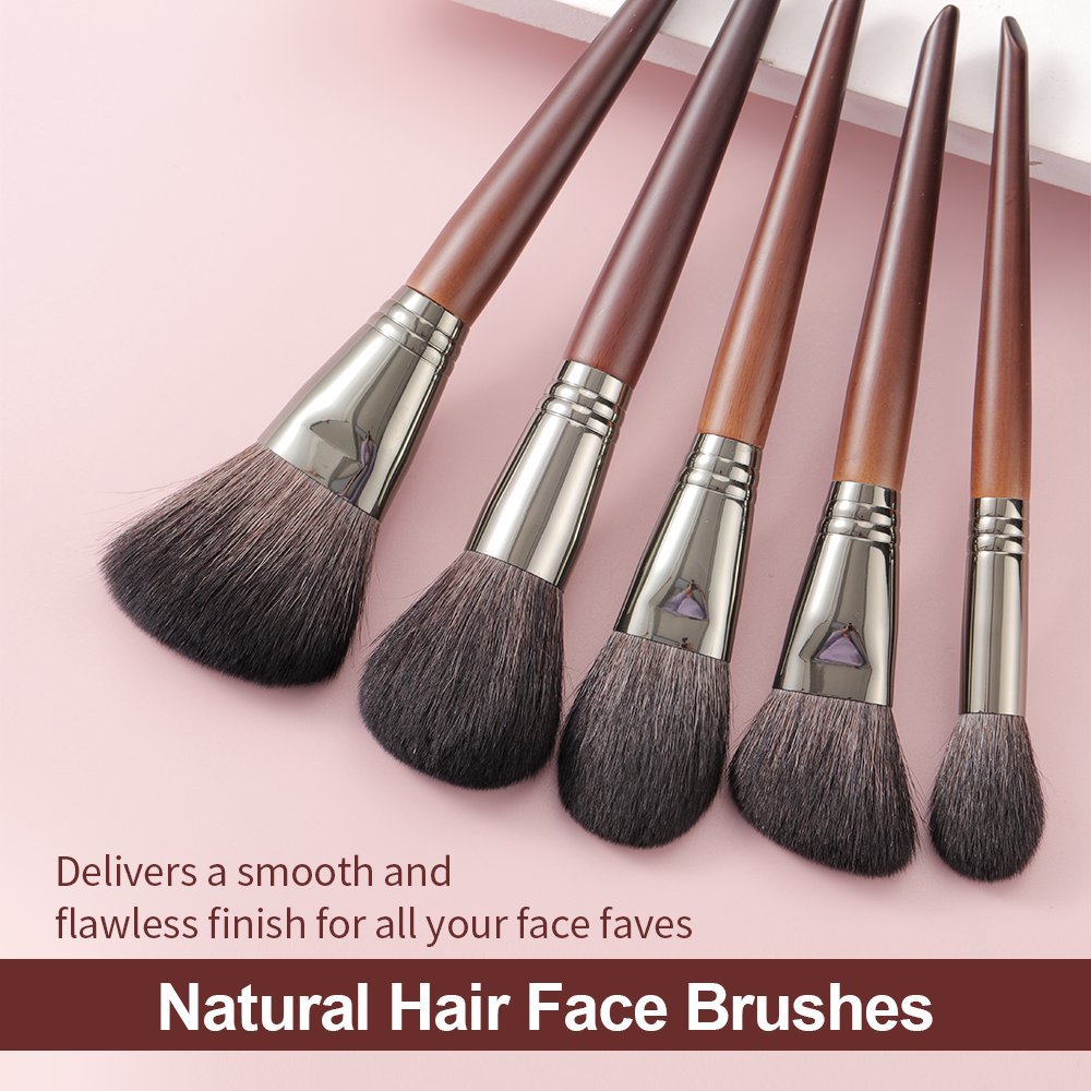Ensemble de pinceaux de maquillage naturels, pinceau à paupières, chèvre