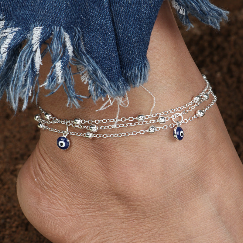 Pendentif œil Chaussures Bijoux fantaisie Chaîne de perles Bracelet de cheville