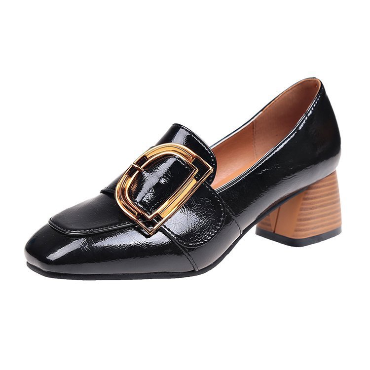 Chaussures simples à talons hauts pour femmes Chaussures souples à talons épais