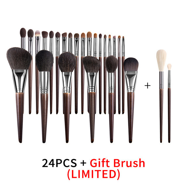 Ensemble de pinceaux de maquillage naturels, pinceau à paupières, chèvre
