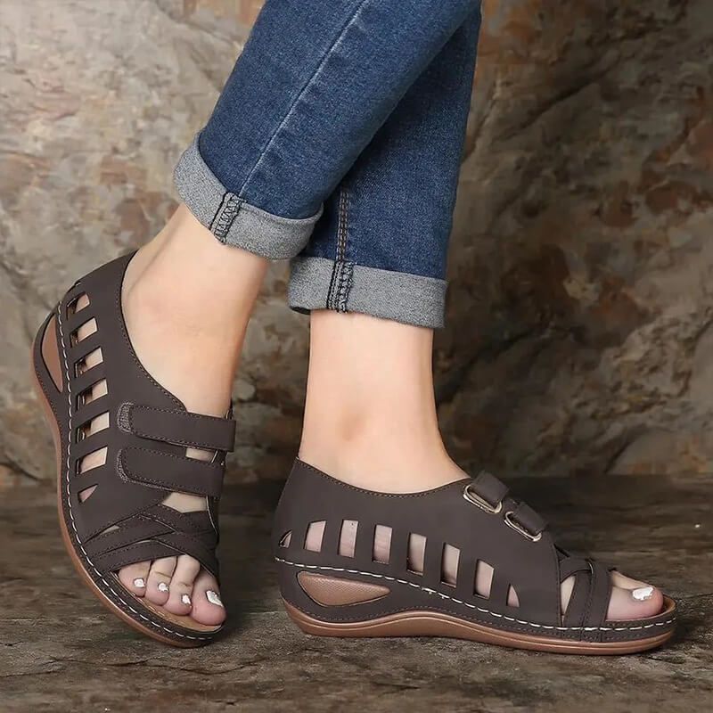 Sandales d'été pour femmes, sandales compensées, chaussures décontractées pour femmes, sandales à plateforme, chaussures ouvertes, grande taille