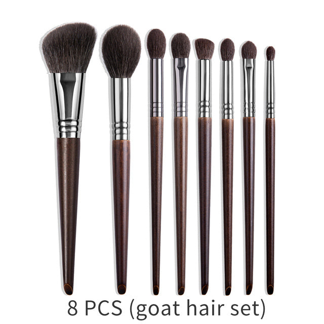 Ensemble de pinceaux de maquillage naturels, pinceau à paupières, chèvre