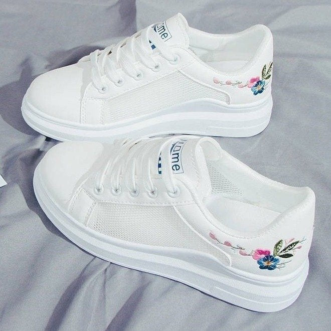 Chaussures en filet pour femmes, chaussures blanches en maille respirante pour femmes