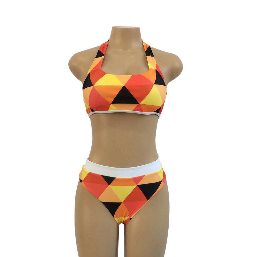 Maillot de bain vintage taille haute pour femme