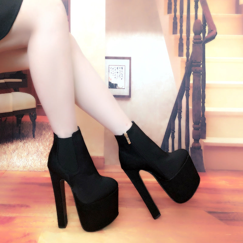 Chaussures à talons épais et plateforme pour femmes