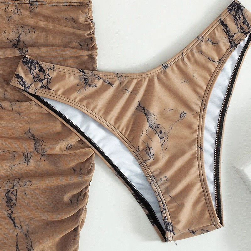 Maillot de bain trois pièces fendu