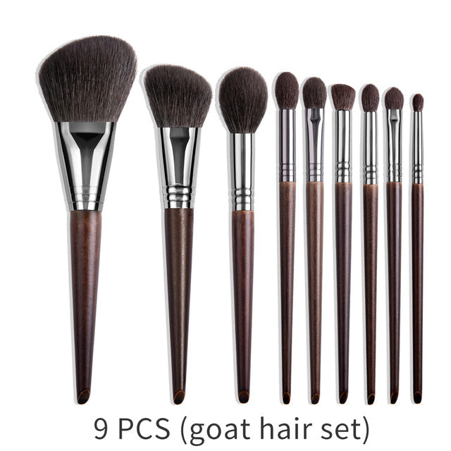 Ensemble de pinceaux de maquillage naturels, pinceau à paupières, chèvre