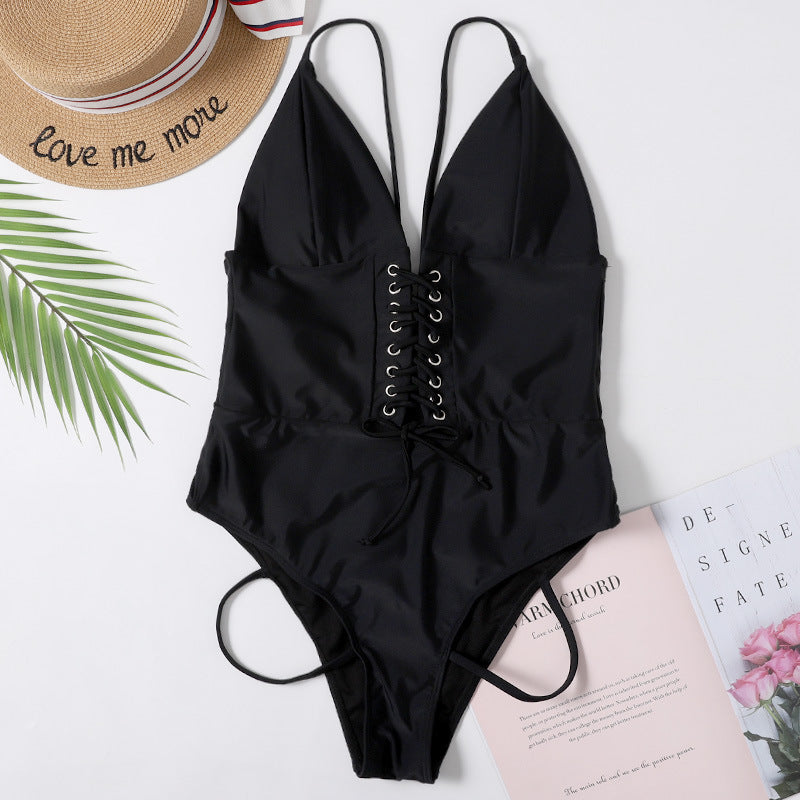 Maillot de bain une pièce sexy aux yeux noirs pour femmes
