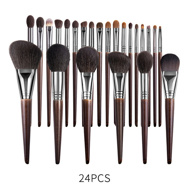 Ensemble de pinceaux de maquillage naturels, pinceau à paupières, chèvre