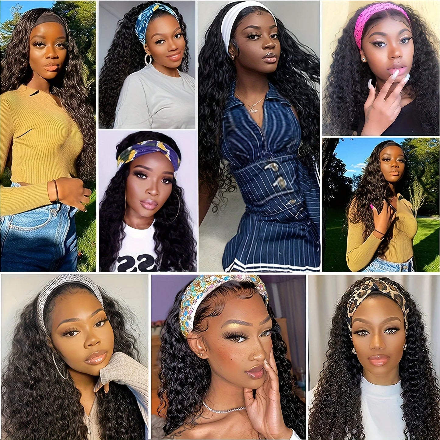 Perruque bandeau ondulée en cheveux humains bouclés pour femmes, 100 % cheveux naturels, perruques Bobo entièrement fabriquées à la machine, cheveux noirs naturels