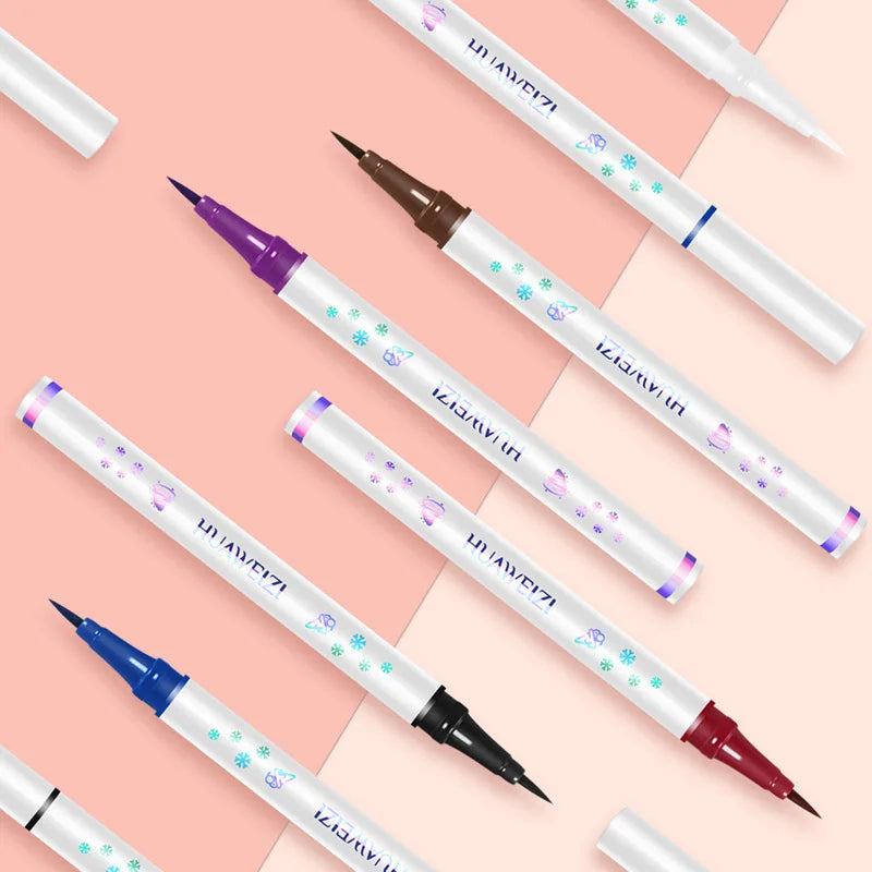 Colored Eyeliner Pencil Matte Waterproof Long Lasting Eyeliner Liquid Pen Quick-drying No Blooming Black White Eye Makeup Tools