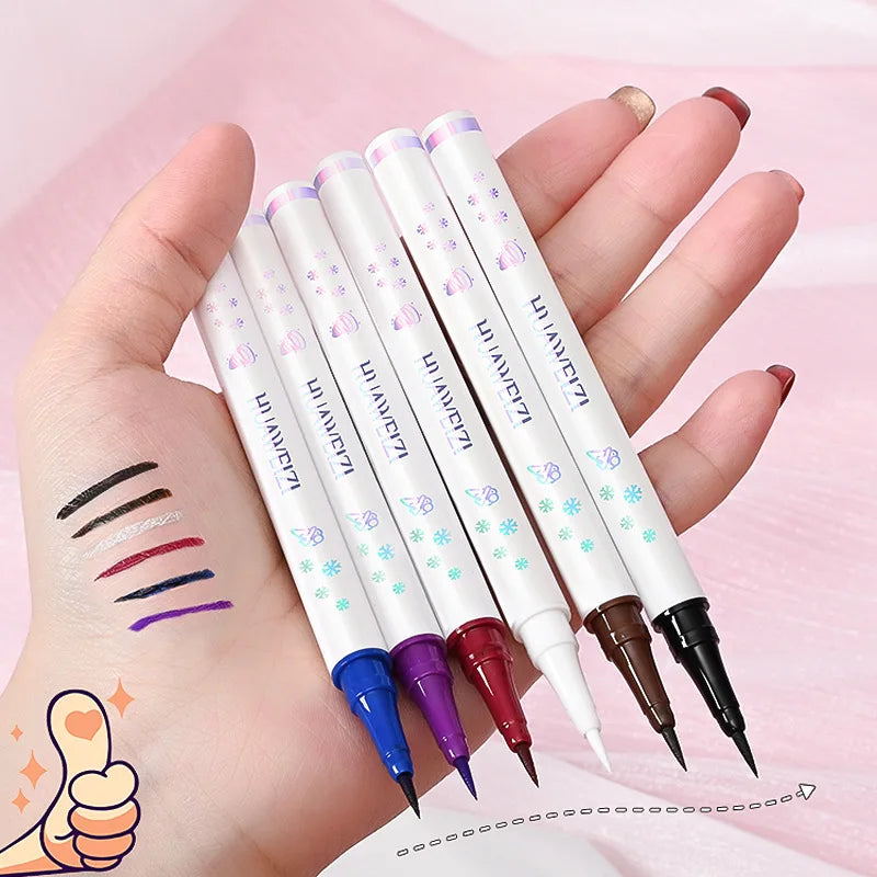 Colored Eyeliner Pencil Matte Waterproof Long Lasting Eyeliner Liquid Pen Quick-drying No Blooming Black White Eye Makeup Tools