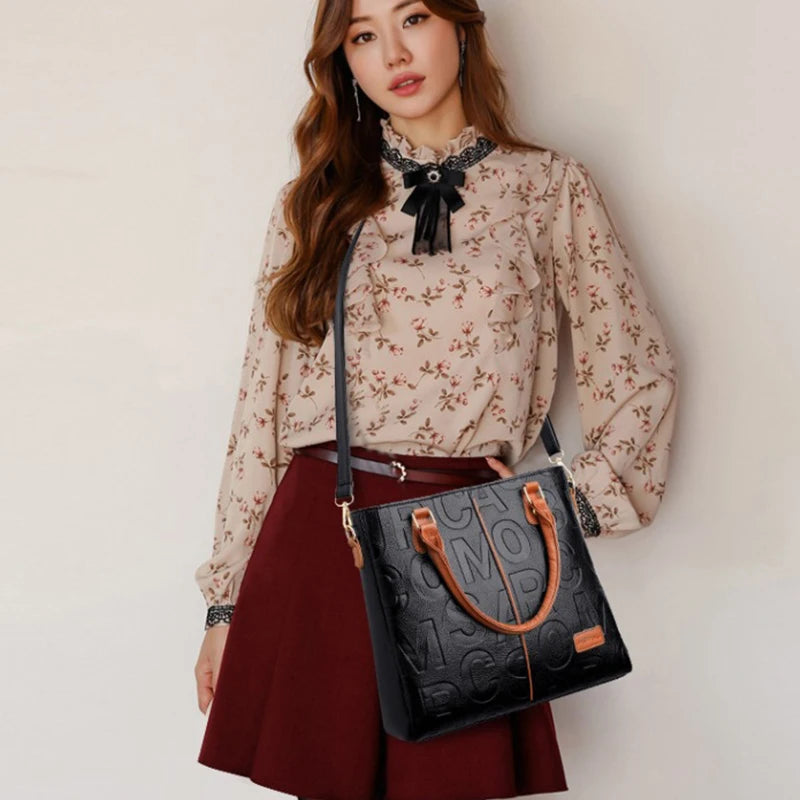 Sacs à bandoulière décontractés en cuir PU pour femmes, sac à main fourre-tout de luxe de styliste, sac à bandoulière de voyage de grande capacité