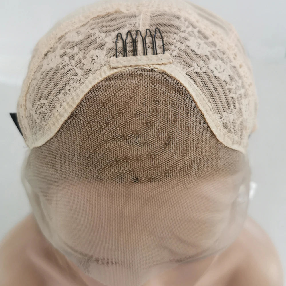 Perruques synthétiques à dentelle frontale Webster pour femmes, perruques bleues longues et ondulées, perruques à dentelle avec ligne de cheveux naturelle, fibre haute température