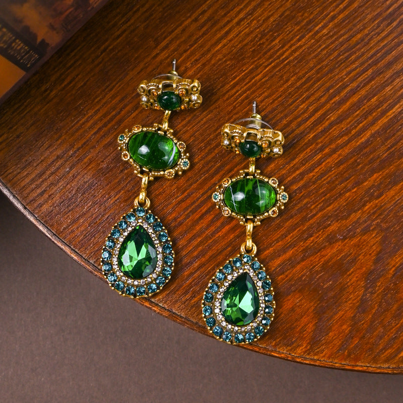 Ensemble collier, bracelet et boucles d'oreilles en verre creux