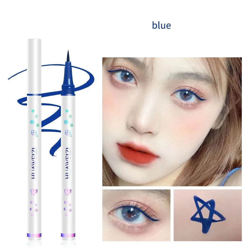 Colored Eyeliner Pencil Matte Waterproof Long Lasting Eyeliner Liquid Pen Quick-drying No Blooming Black White Eye Makeup Tools