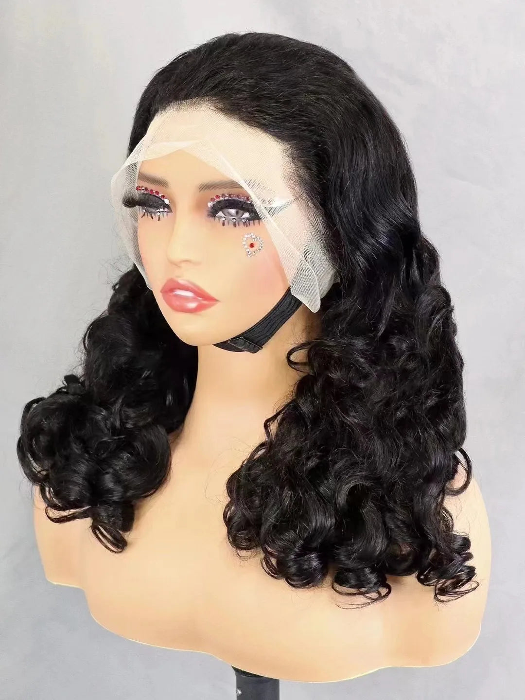 300% Density Bouncy Loose Wave Bob Human Hair Wigs for Black Women Glueless 13x4 Transparent Lace Frontal Brazilian Remy Hair