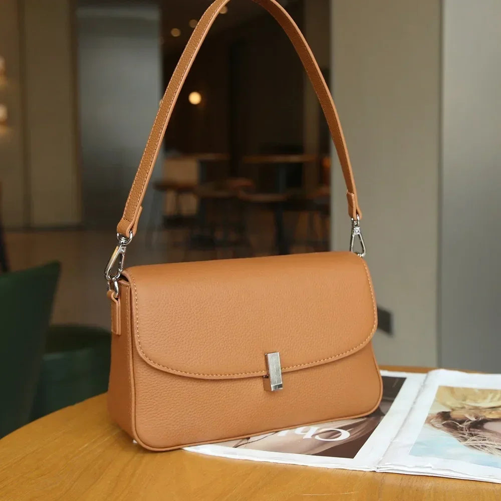 Sac à main en cuir véritable pour femme 2024, nouveau petit sac carré polyvalent pour dames, sac à bandoulière solide et polyvalent de haute qualité