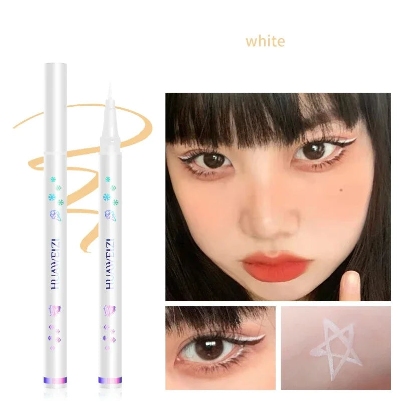 Colored Eyeliner Pencil Matte Waterproof Long Lasting Eyeliner Liquid Pen Quick-drying No Blooming Black White Eye Makeup Tools