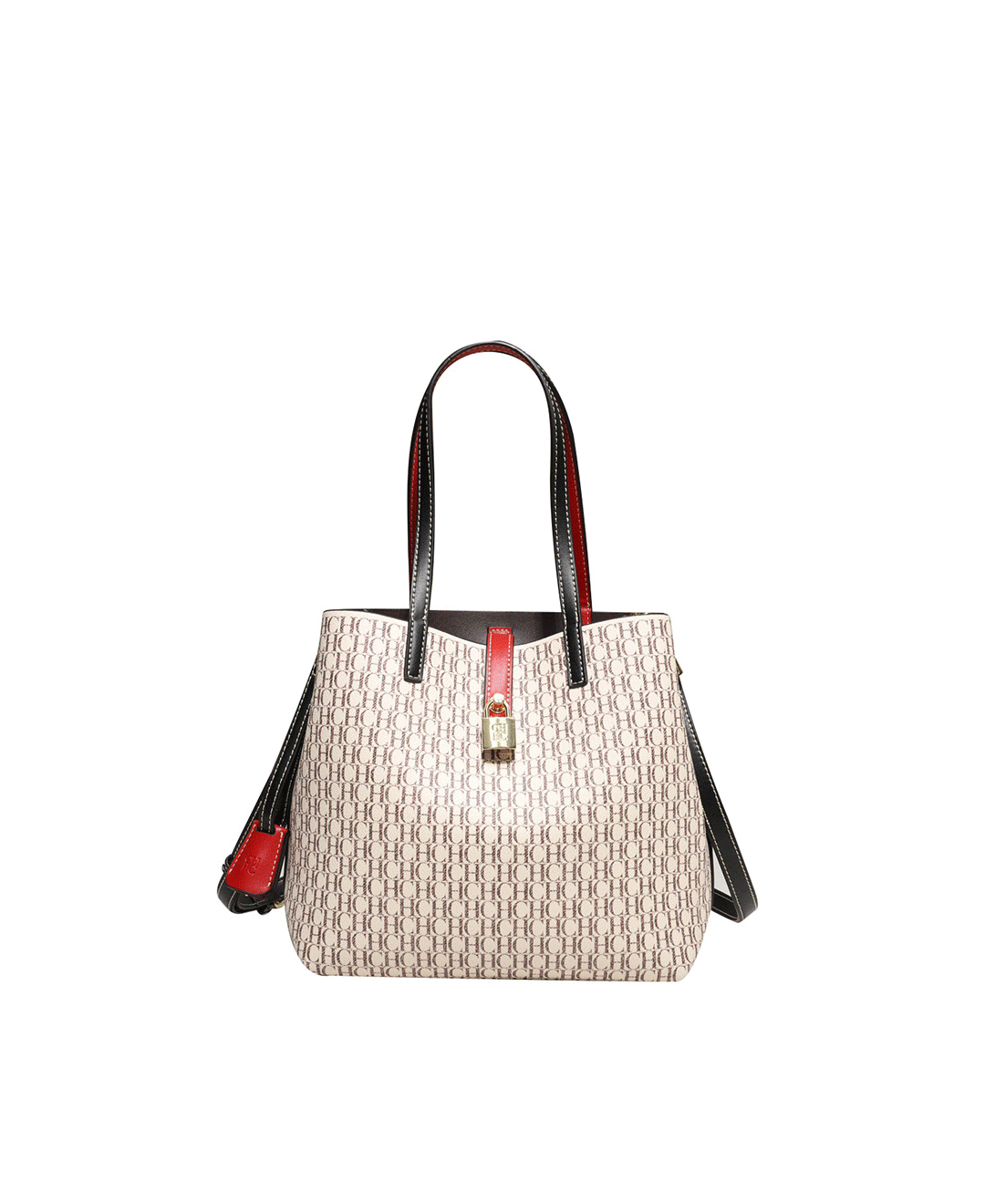 Sac à bandoulière polyvalent en cuir de qualité supérieure CH pour femme, grande capacité, idéal pour les déplacements quotidiens, avec imprimé lettre, tendance