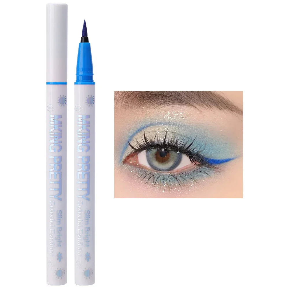 Colored Eyeliner Pencil Matte Waterproof Long Lasting Eyeliner Liquid Pen Quick-drying No Blooming Black White Eye Makeup Tools