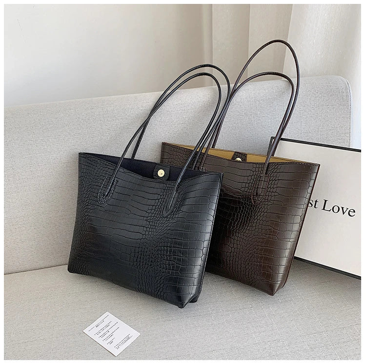 Grand sac à bandoulière en cuir PU pour femmes, sacs à main tendance de créateur, sacs fourre-tout