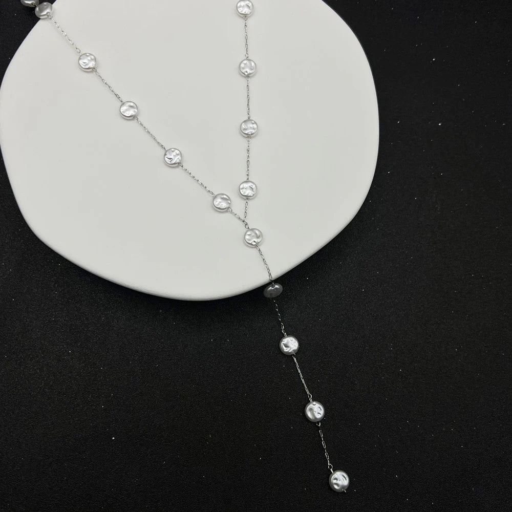 Robe de mariée tendance avec chaîne en perles d'imitation et pendentif long pour femme, accessoire sexy pour le corps et les sous-vêtements