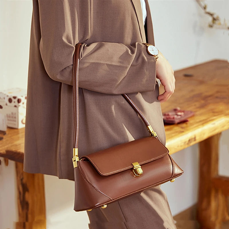 Sacs à bandoulière en cuir véritable de vachette Hifashion pour femmes, tendance 2025, sac fourre-tout à poignée supérieure pour dames