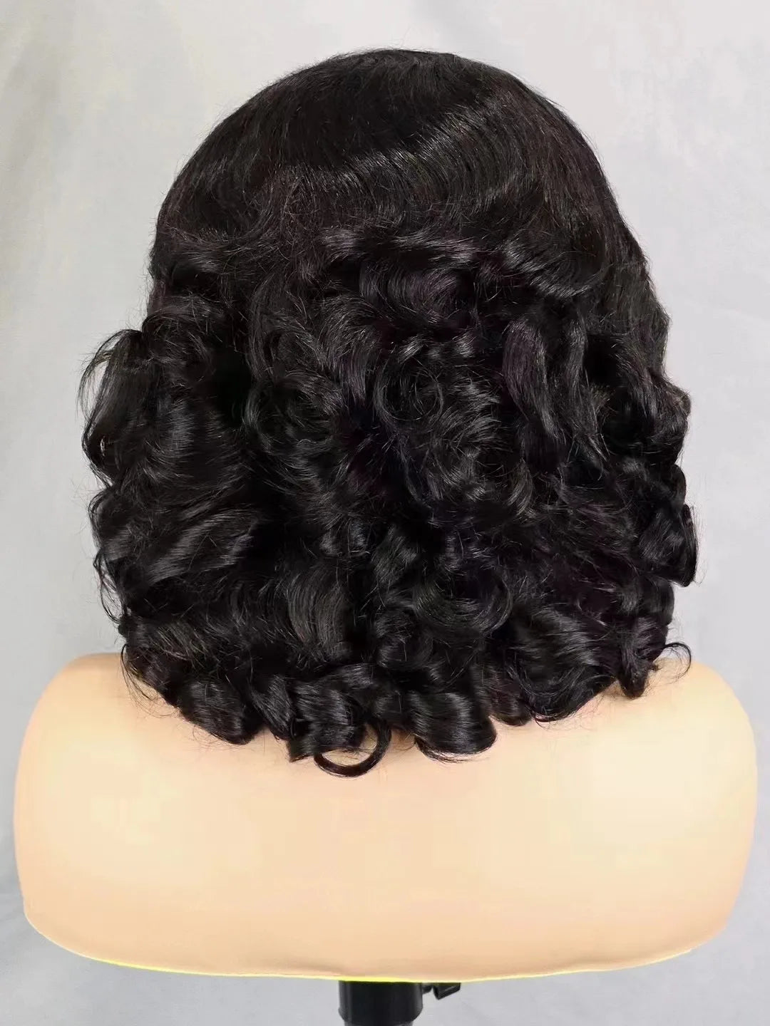 300% Density Bouncy Loose Wave Bob Human Hair Wigs for Black Women Glueless 13x4 Transparent Lace Frontal Brazilian Remy Hair