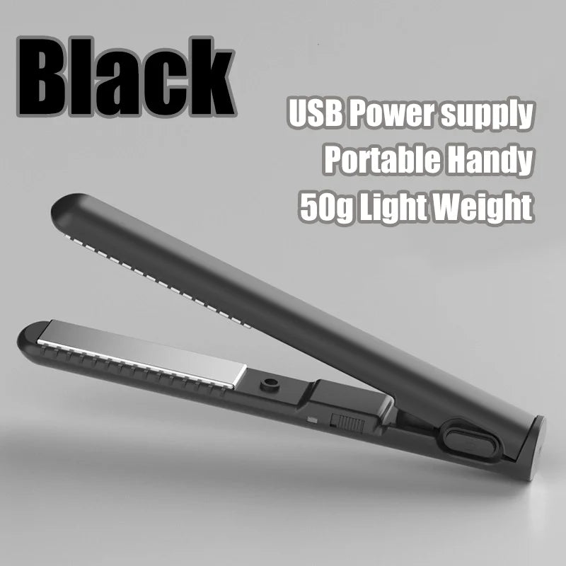 Mini fer à lisser portable 16 W, alimentation USB 5 V/2 A, fer plat pour lisser les franges, idéal pour la maison et les voyages