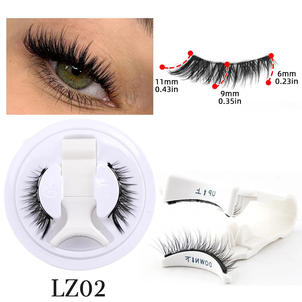 Cils magnétiques 1/2 paires, faux cils 3D faits main, réutilisables, naturels, longs, avec pince à épiler