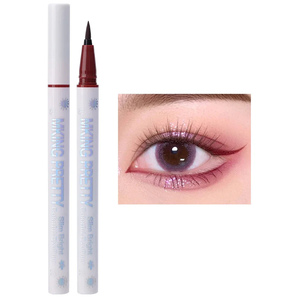 Colored Eyeliner Pencil Matte Waterproof Long Lasting Eyeliner Liquid Pen Quick-drying No Blooming Black White Eye Makeup Tools