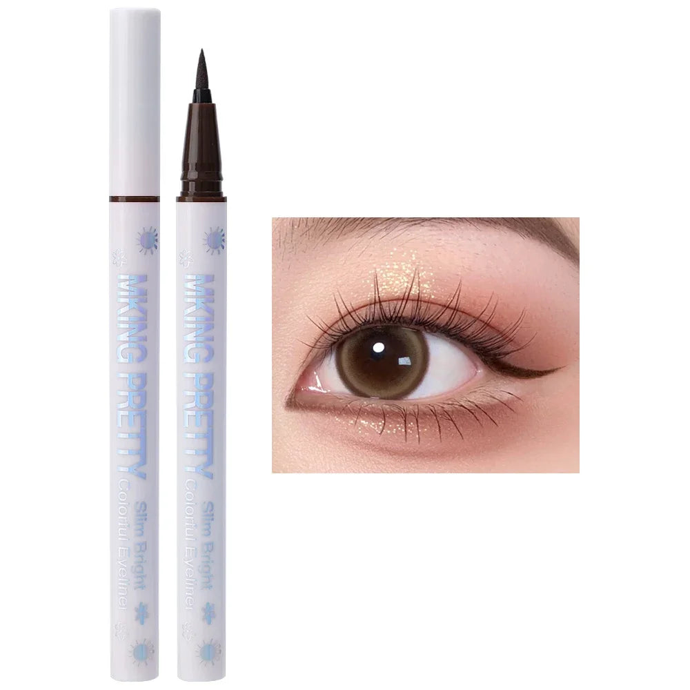 Colored Eyeliner Pencil Matte Waterproof Long Lasting Eyeliner Liquid Pen Quick-drying No Blooming Black White Eye Makeup Tools