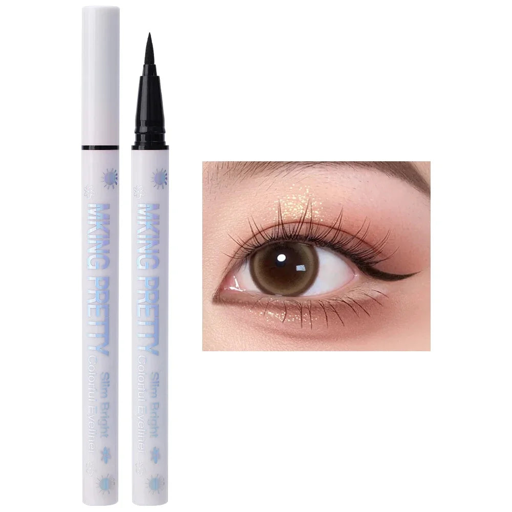 Colored Eyeliner Pencil Matte Waterproof Long Lasting Eyeliner Liquid Pen Quick-drying No Blooming Black White Eye Makeup Tools