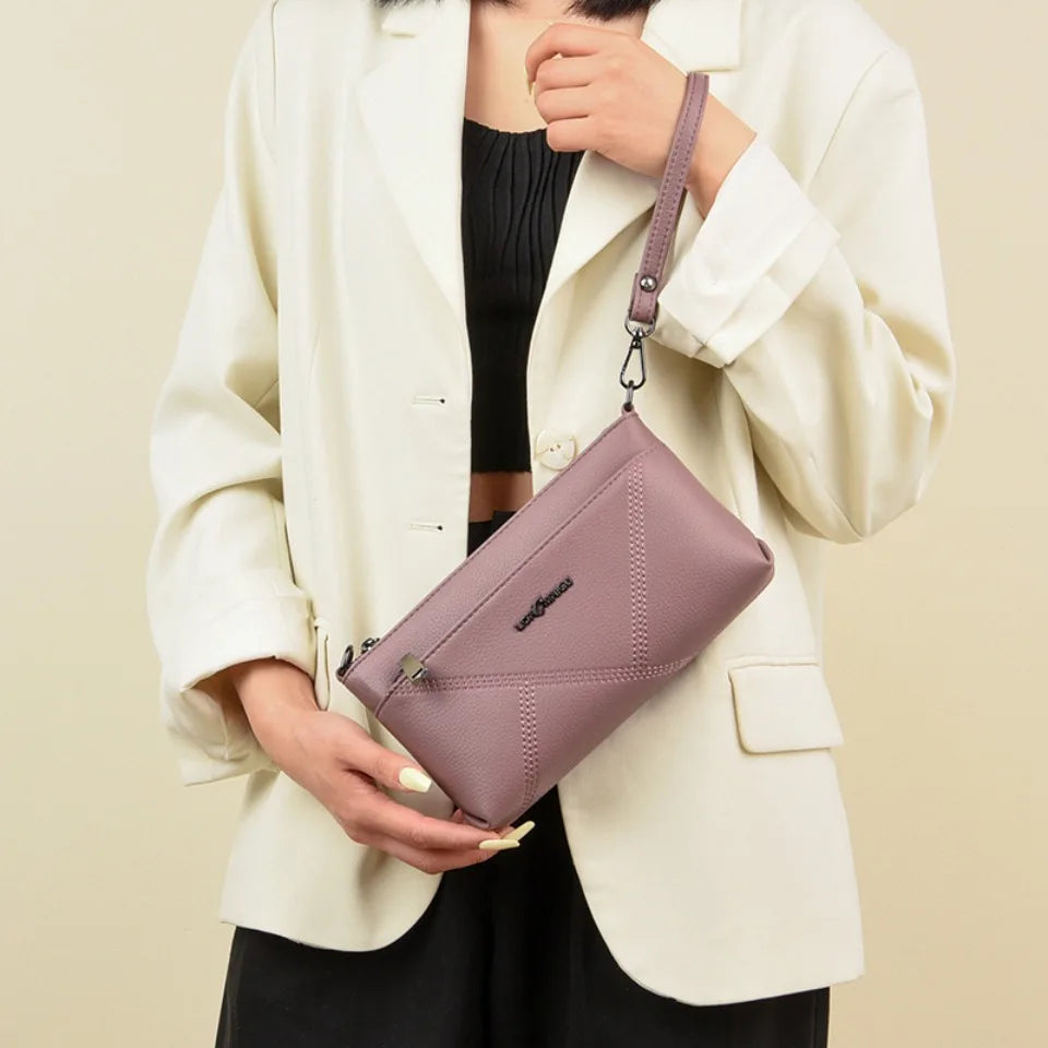 Petit sac à bandoulière en cuir synthétique pour femme, fourre-tout, couleur unie, pochette, sacs pour dames, sacs à main et bourses