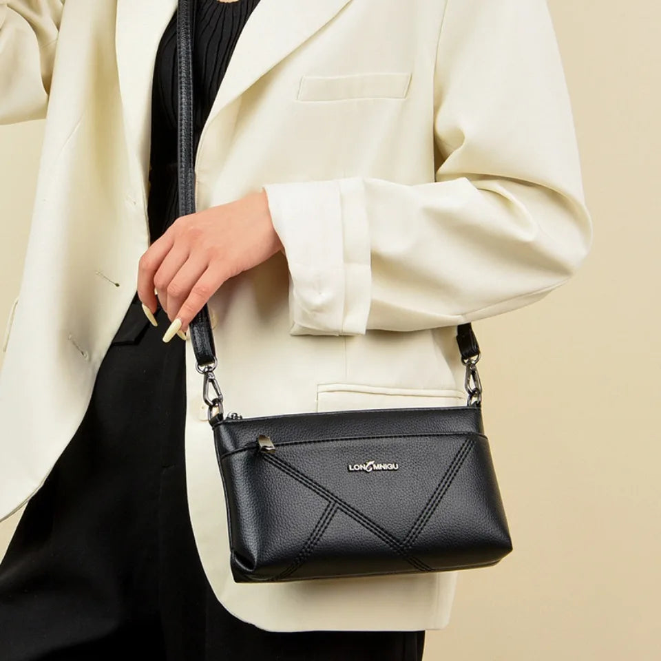 Petit sac à bandoulière en cuir synthétique pour femme, fourre-tout, couleur unie, pochette, sacs pour dames, sacs à main et bourses